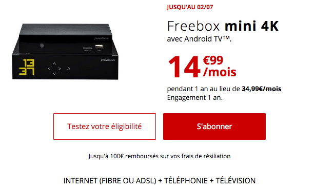 Freebox mini 4K promotion chez Free. 