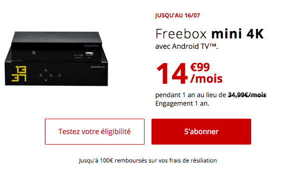 Freebox mini 4K abonnement internet pas cher chez Free.