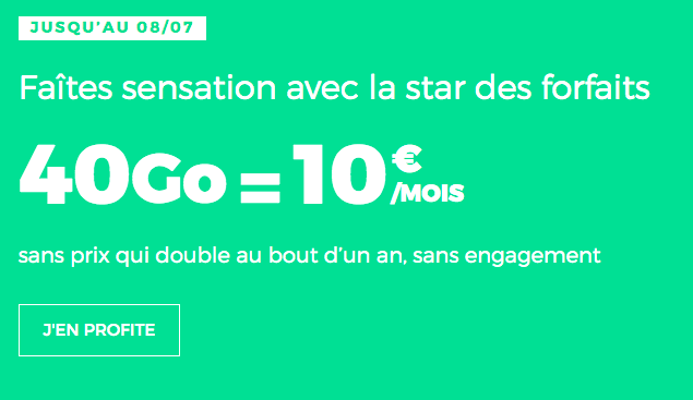 Forfait mobile pas cher avec 40 Go de data promo RED by SFR. 