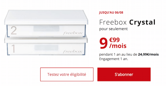 Prolongation de la promotion sur la Freebox Crystal