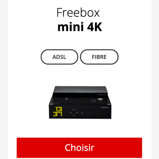 La Freebox mini 4K avec bouquet TV.
