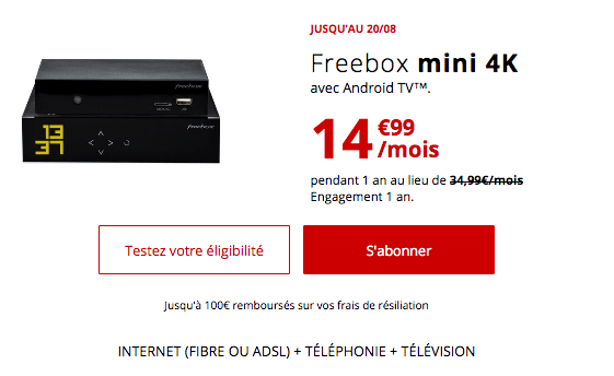 Freebox mini 4K promotion avec Android TV. 
