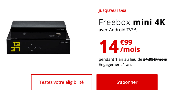 La Freebox Mini 4K à 14,99€.