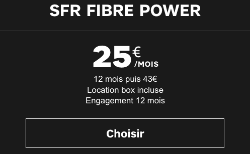 SFR Fibre Power promo box internet.