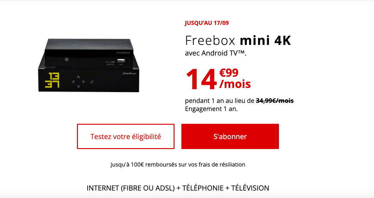 La Freebox mini 4K elle aussi en promotion pendant quelque temps
