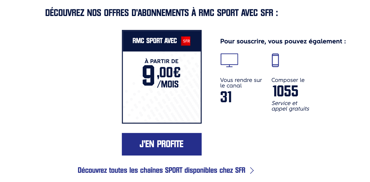 Profiter de la promotion SFR sur le bouquet RMC Sports 