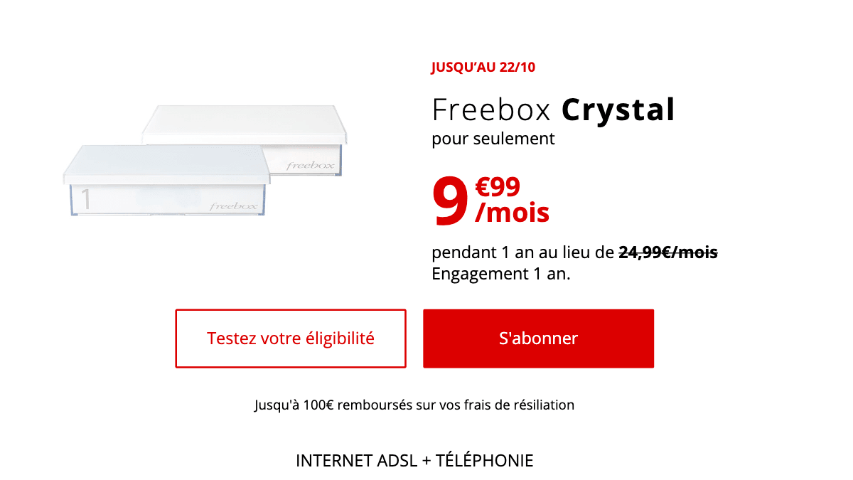 La Freebox Crystal proposé par Free 