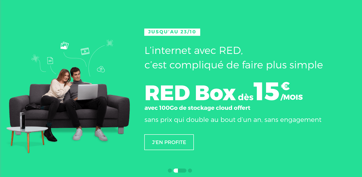 La box de RED disponible aussi bien en fibre optique qu'en ADSL