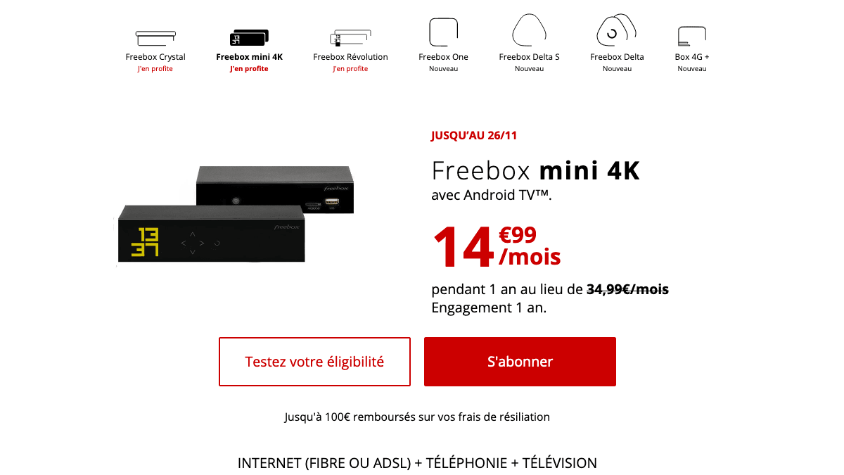 Promo Freebox mini 4K.