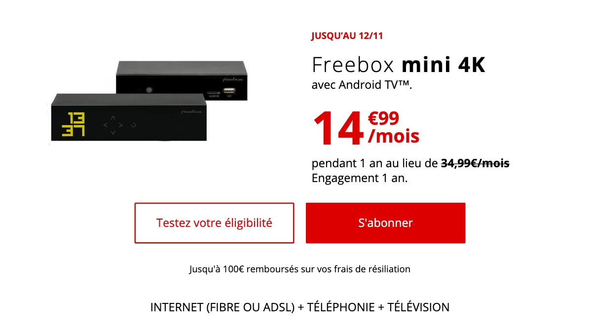 La Freebox mini 4K en promotion sur la première année de souscription