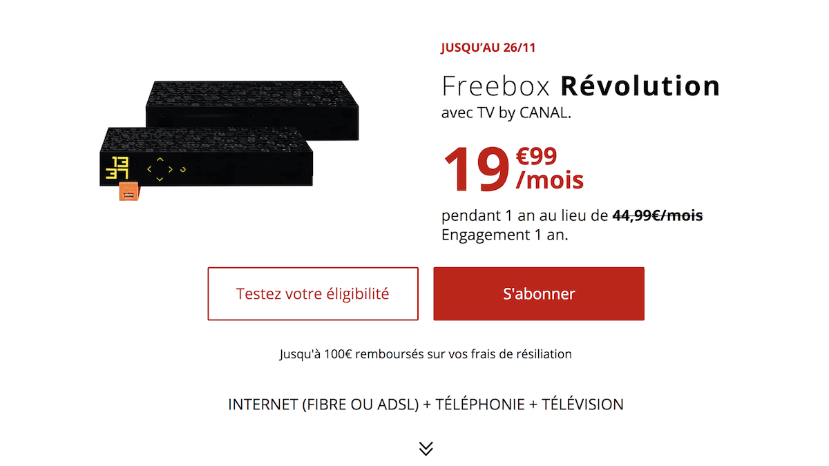 La Freebox Revolution de Free pour un bouquet TV