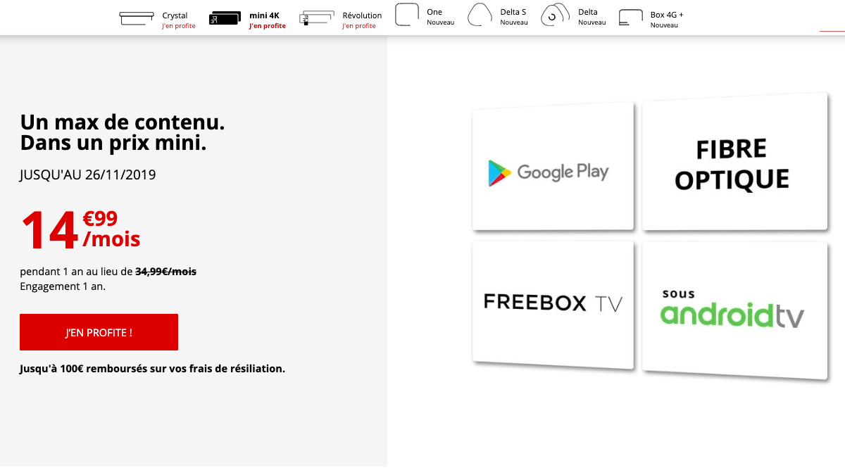 La box en promo de Free commercialisée à seulement 14,99€/mois 