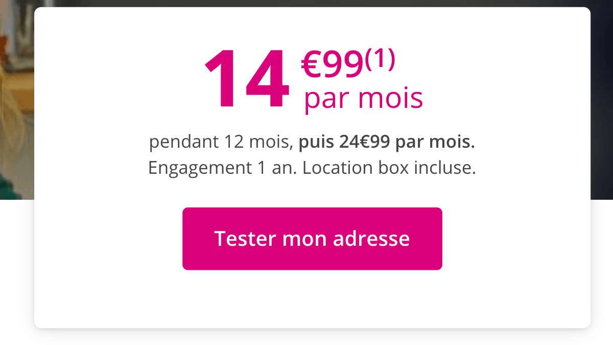 La box ADSL proposée en ce moment par Bouygues Telecom à 14,99€/mois 