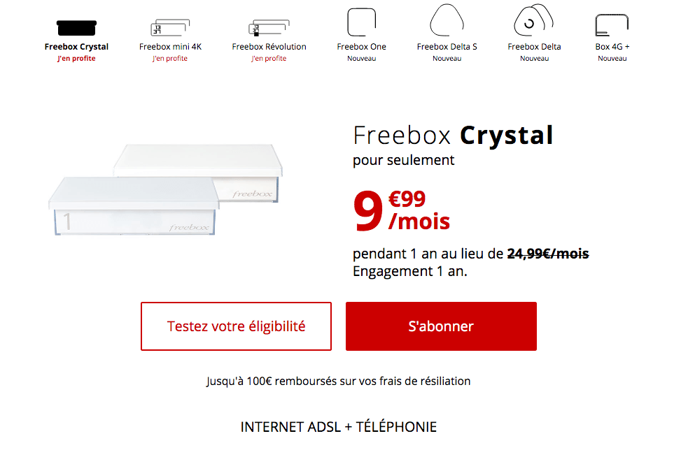 La freebox crystal adsl