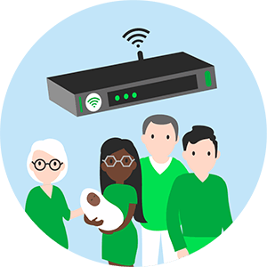 Boîte Internet pour la famille.
