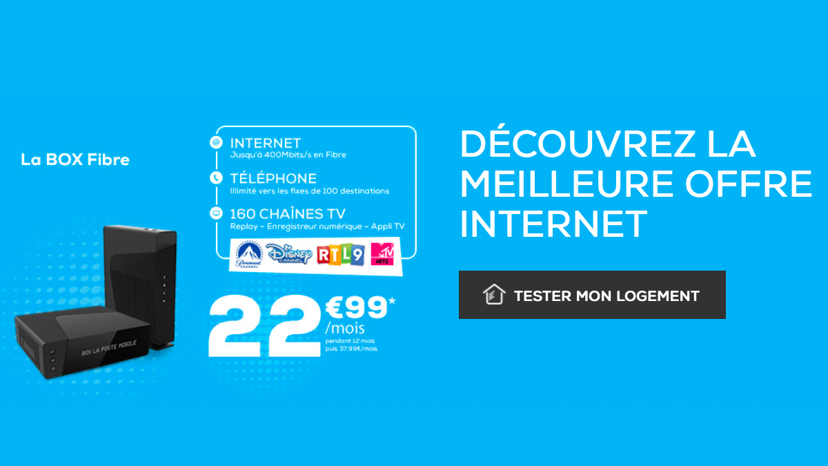 La box internet haut débit de La Poste Mobile est en promotion.