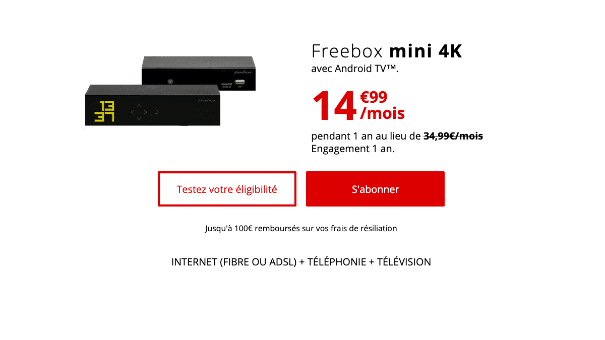 La Freebox mini 4K est à 14,99€ pour Noël.