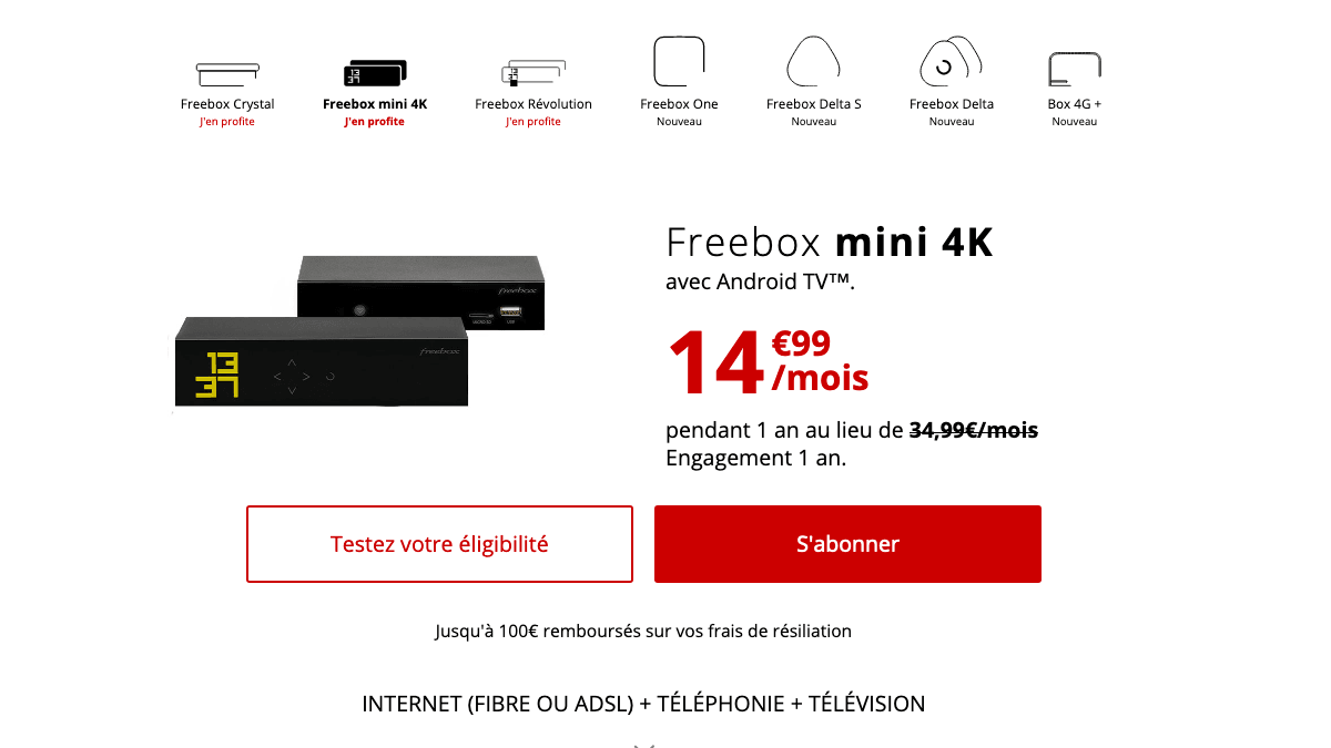 Freebox mini 4K : une box internet pas chère en promo. 