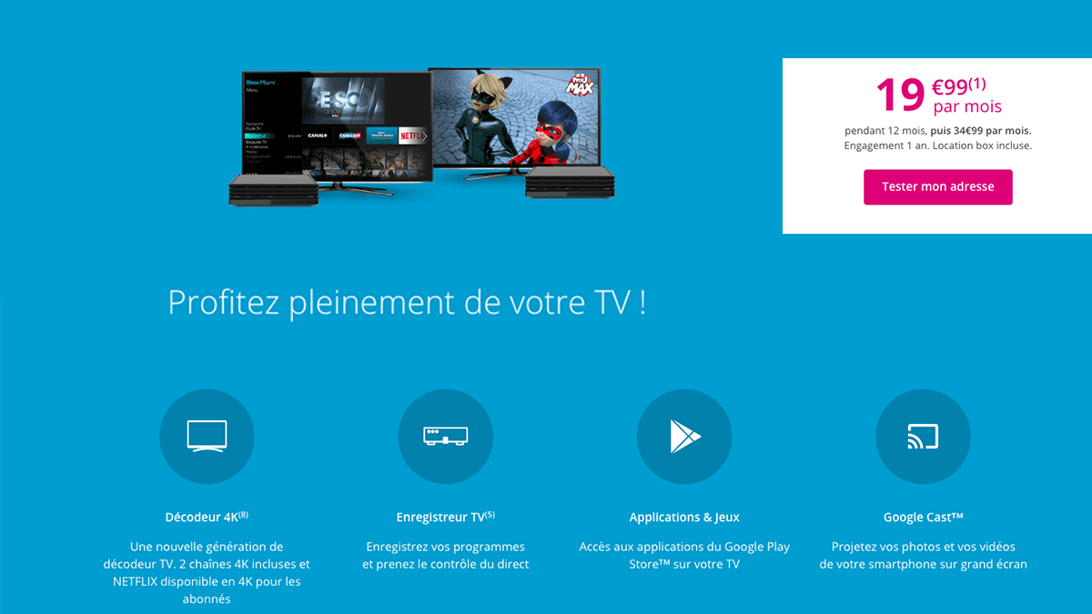 Bbox Must et Ultym avec Android TV à partir de 1ç,99€/mois.