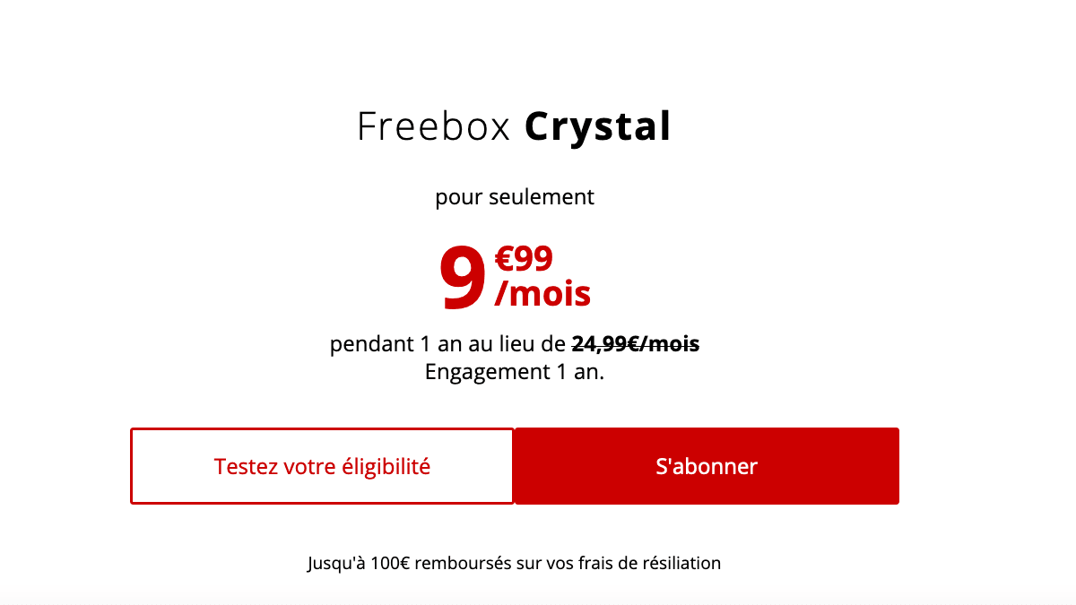 La Freebox Crystal en ADSL est à prix canon 