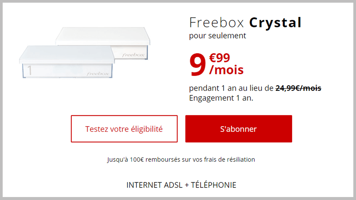 Freebox Crystal, BBox Fit et RED box en solde à partir de 9,99€/mois