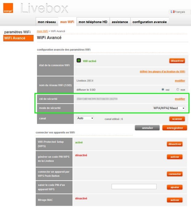 Changer code Wi-Fi Livebox Orange