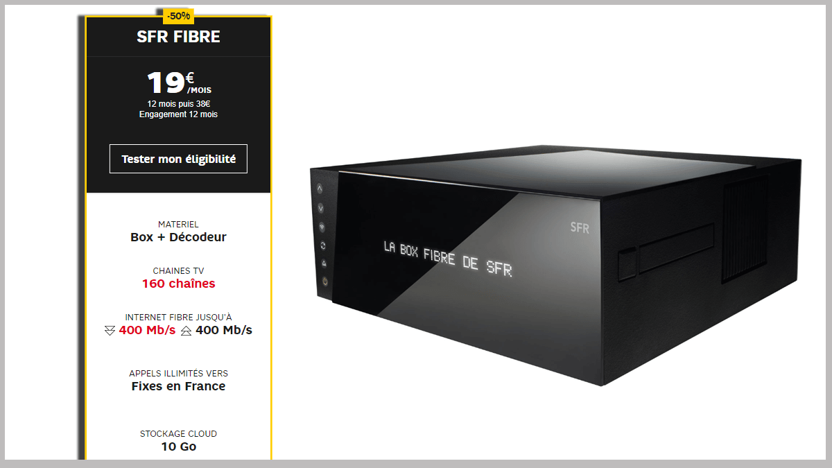 Box Fibre SFR à 19,99€/mois pour de nombreux avantages.