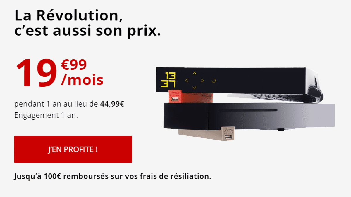 Une offre à 19,99€ pour la Freebox Révolution et son option TV by Canal.