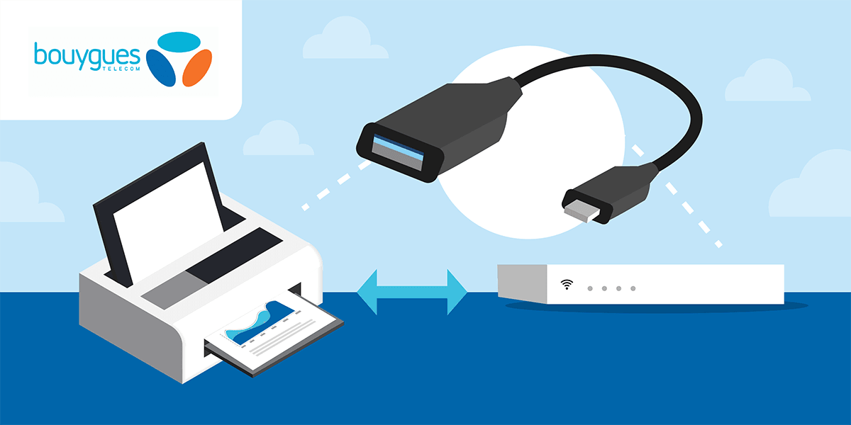 Connecter imprimante à box internet en USB.