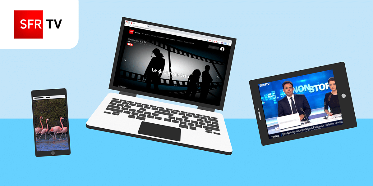 Application SFR TV sur tablette.