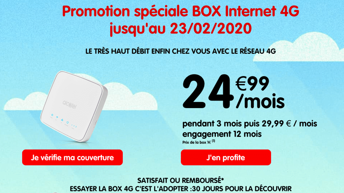 24,99€/mois box 4G NRJ Mobile