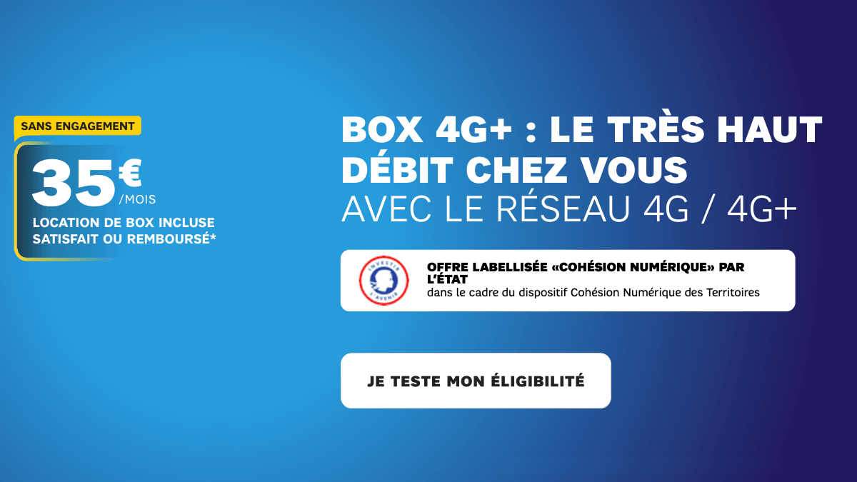 La box 4G SFR est accessible à 35€ par mois.