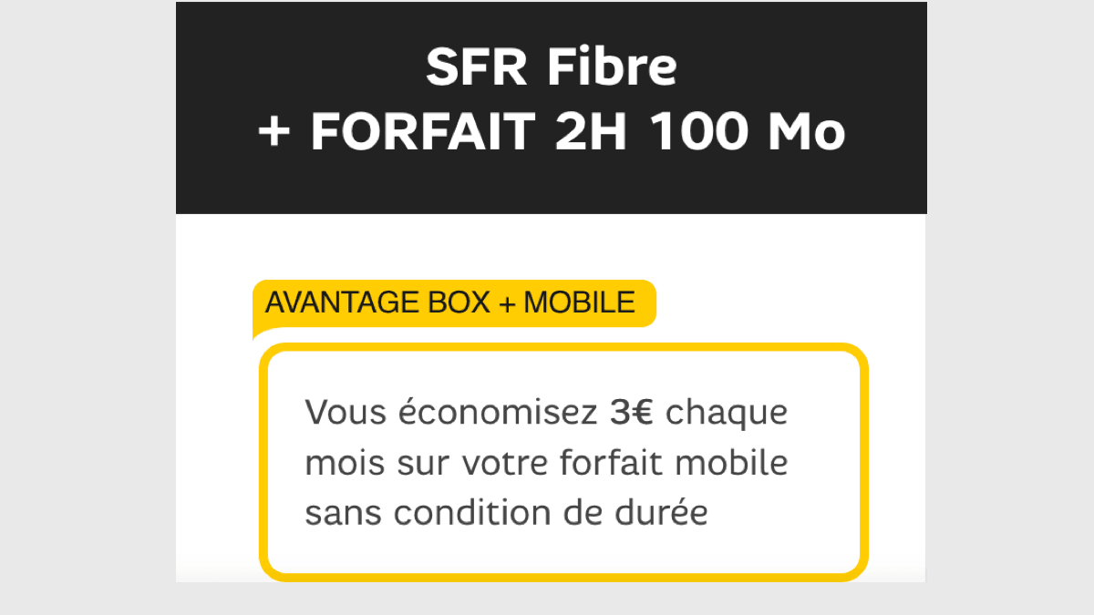 La box internet fibre de SFR et son forfait mobile 2h d'appels