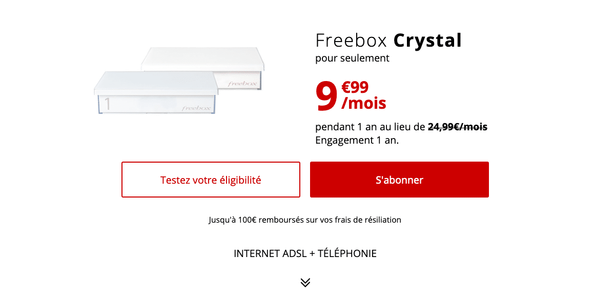Promo Freebox Crystal.