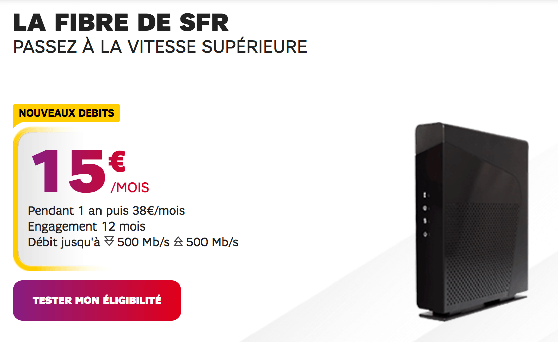 Box SFR Fibre de SFR à 15€