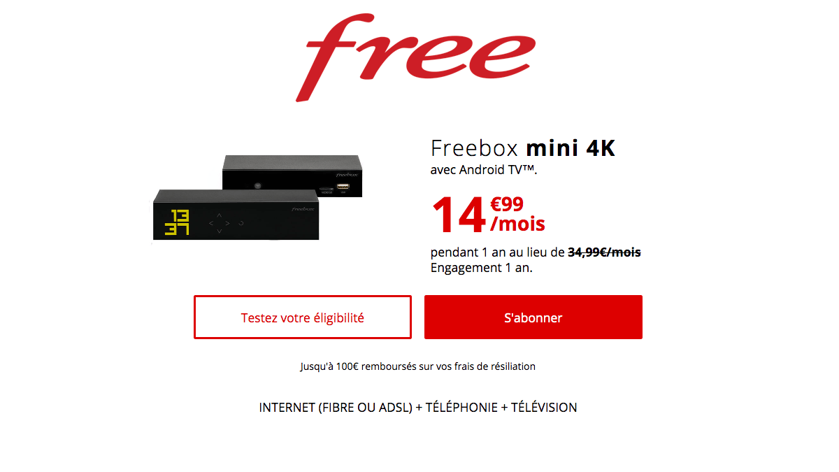 La Freebox est au prix exceptionnel de 14,99€/mois.