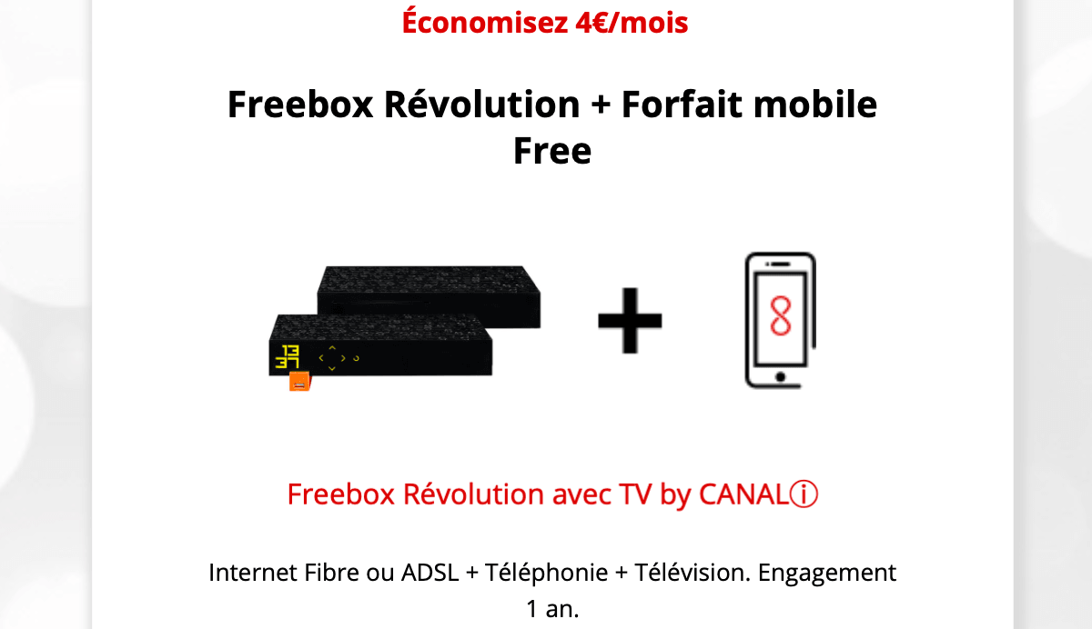 Chez Free, le Freebox Révolution et la Série Free sont disponibles.