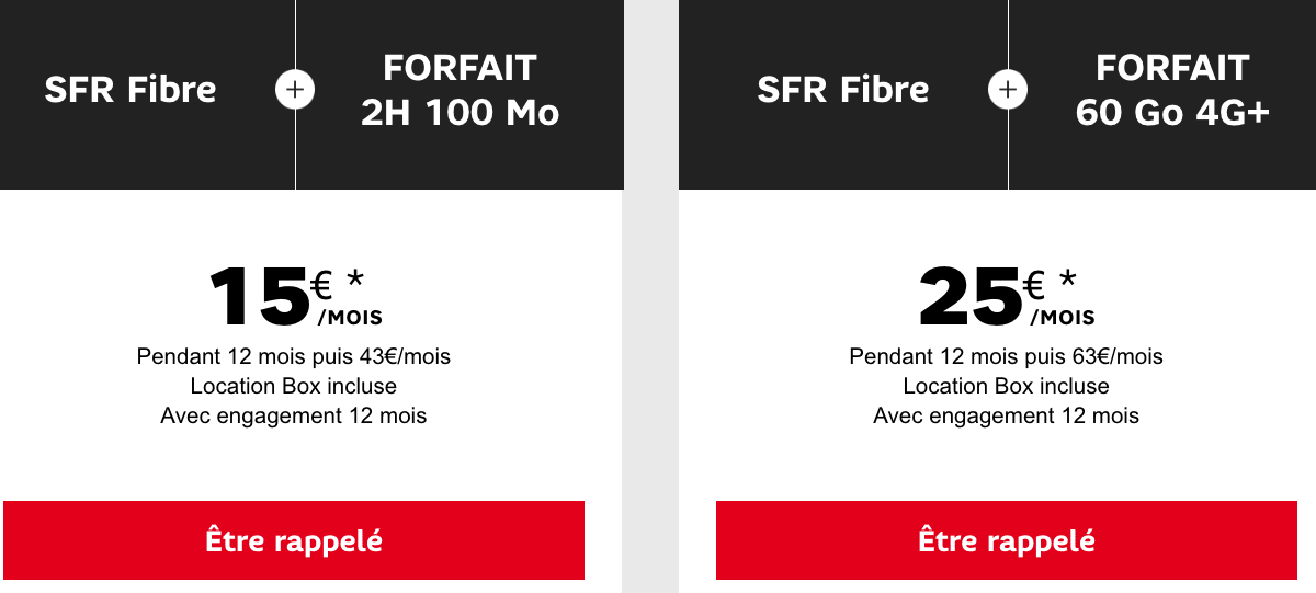 SFR promo box internet forfait mobile.