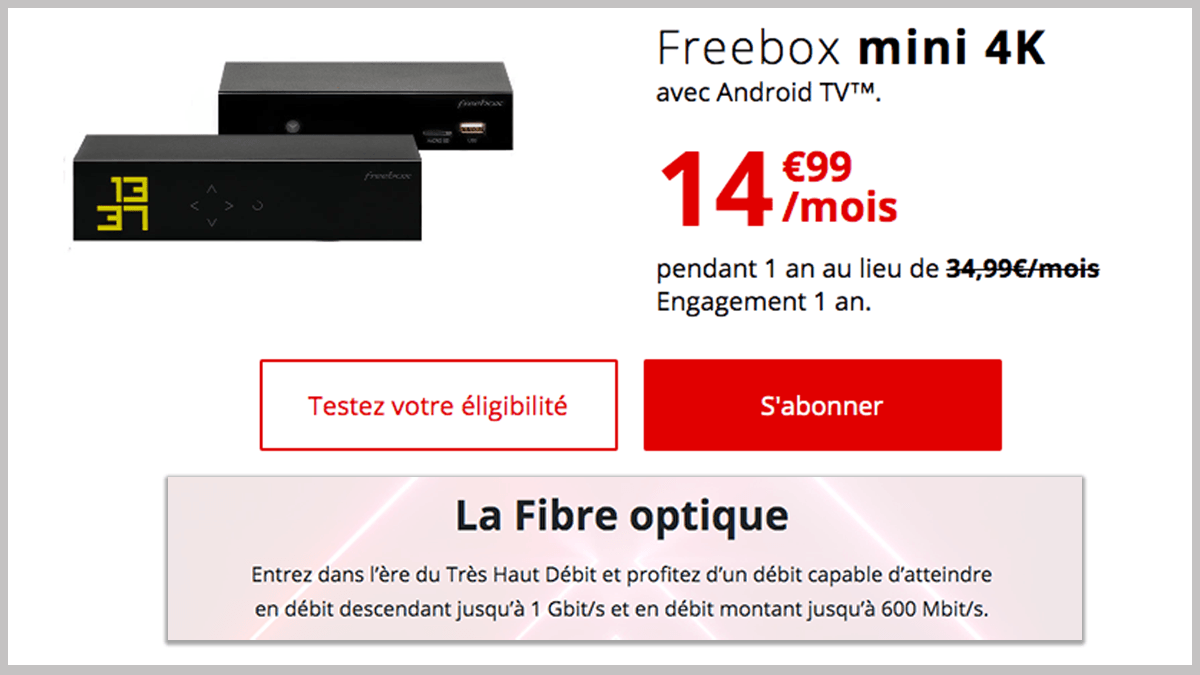 Freebox mini 4K à petit prix.