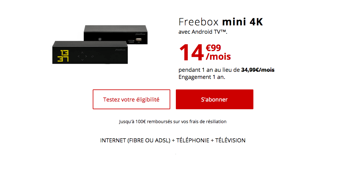 le forfait freebox mini 4K