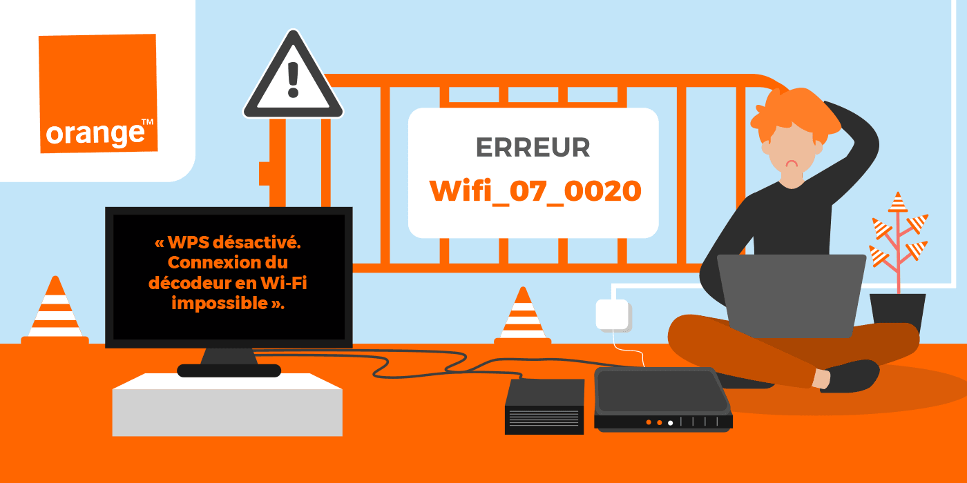 O código de erro wi-fi_07_0020 nas caixas laranja