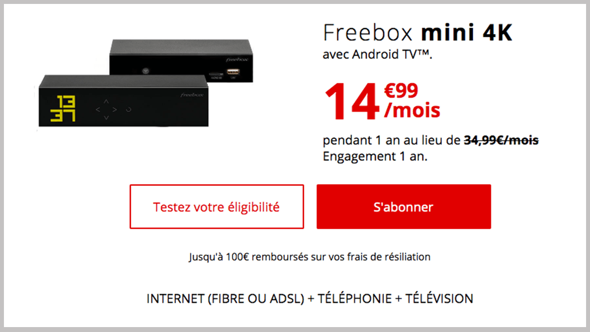 Freebox mini 4K avec Android TV.