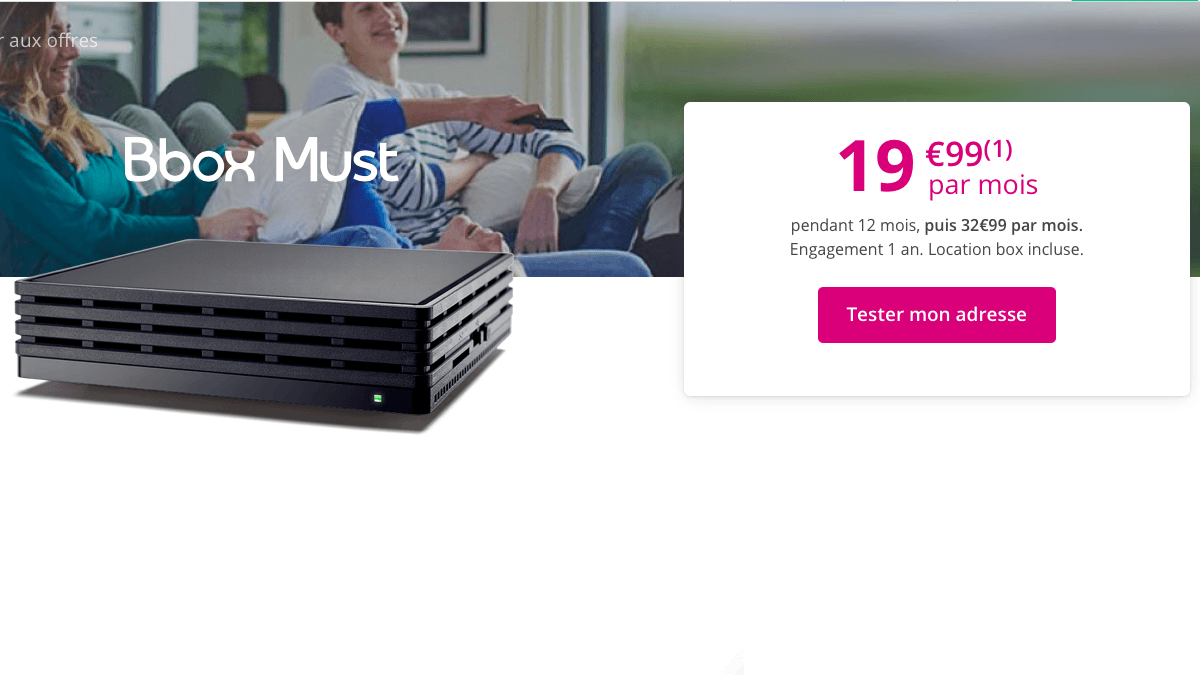 La Bbox Must, c'est un box ADSL pas chère en promotion la première année.