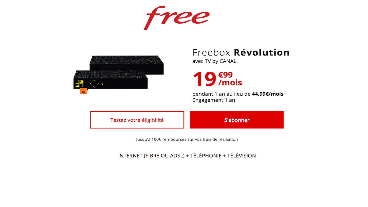 La Freebox Revolution propose des débits internet très haut débit