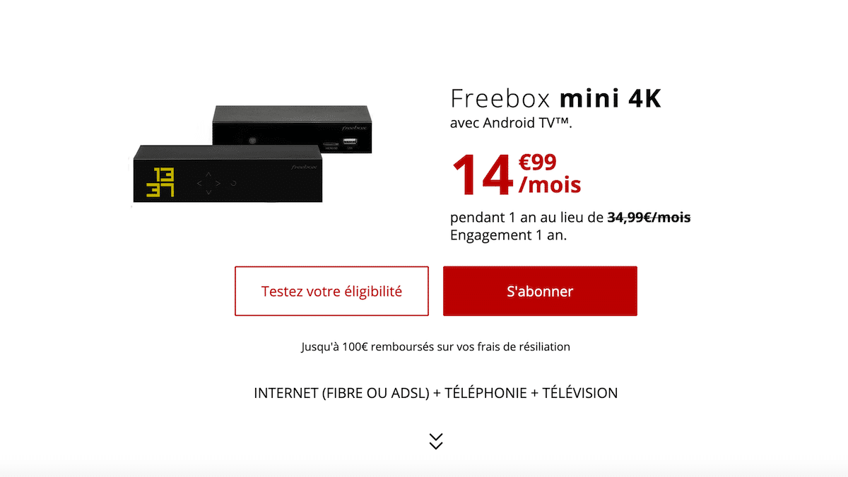 La Freebox mini 4K en promo est à 14,99€/mois