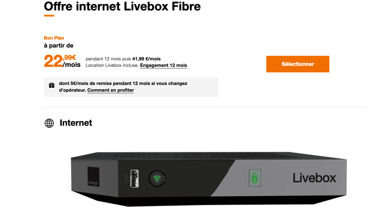 Box internet fibre optique pas chère.