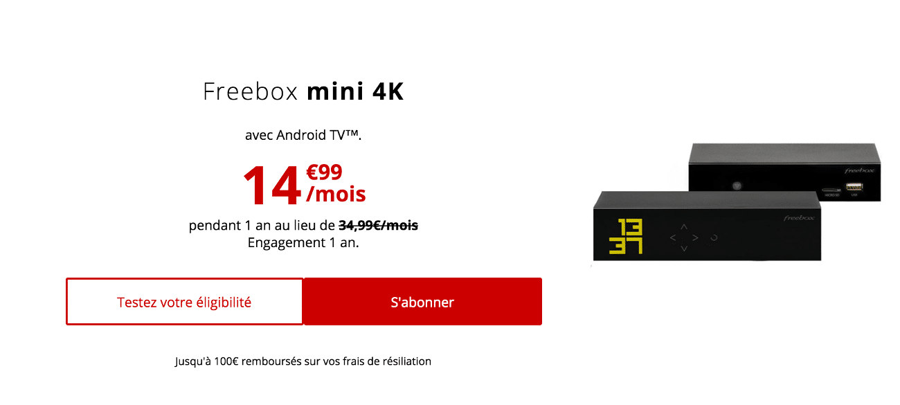 Box pas chère Freebox mini 4K en promo