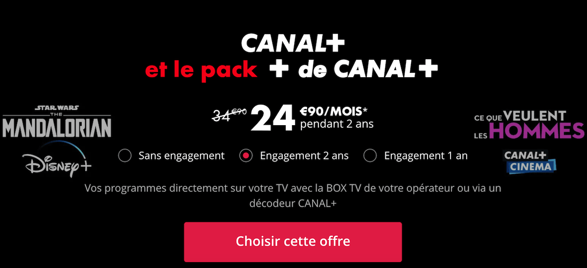 Le pack SVOD intermédiaire Disney+ et CANAL+ est à 24,90€/mois