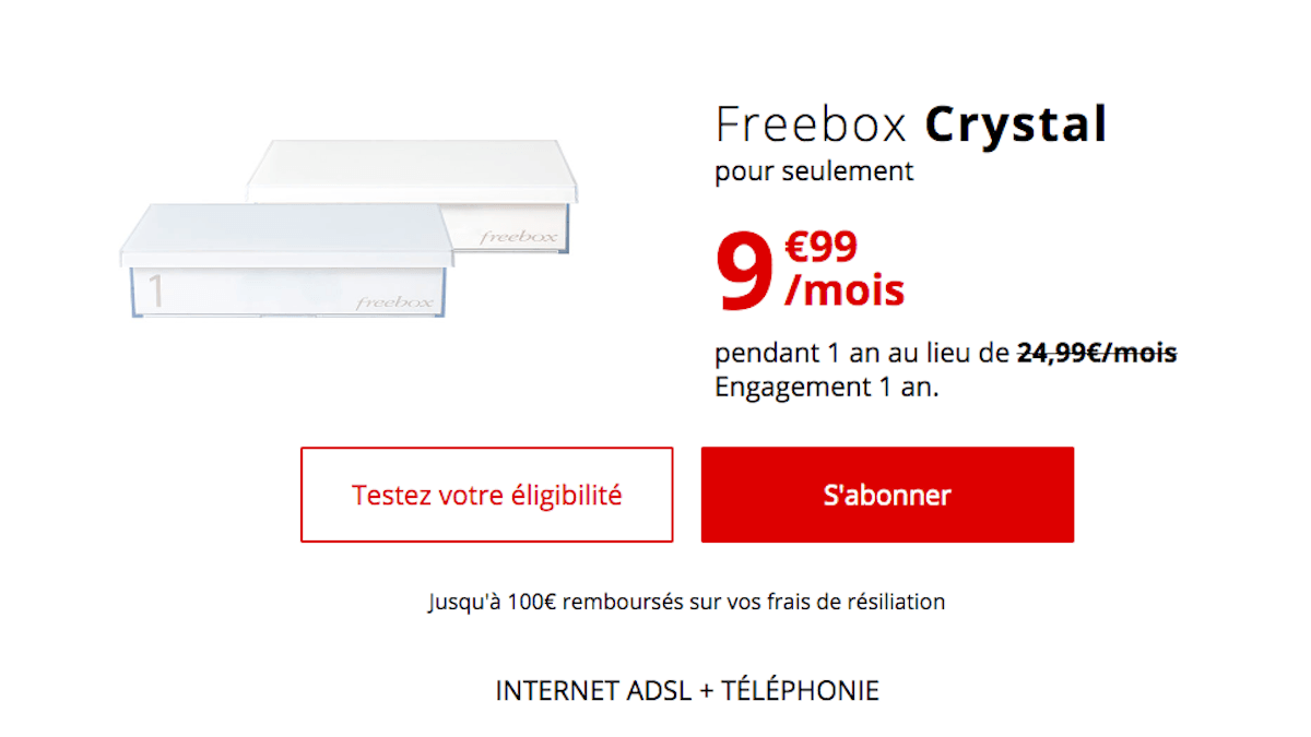 Freebox crystal ADSL pas cher