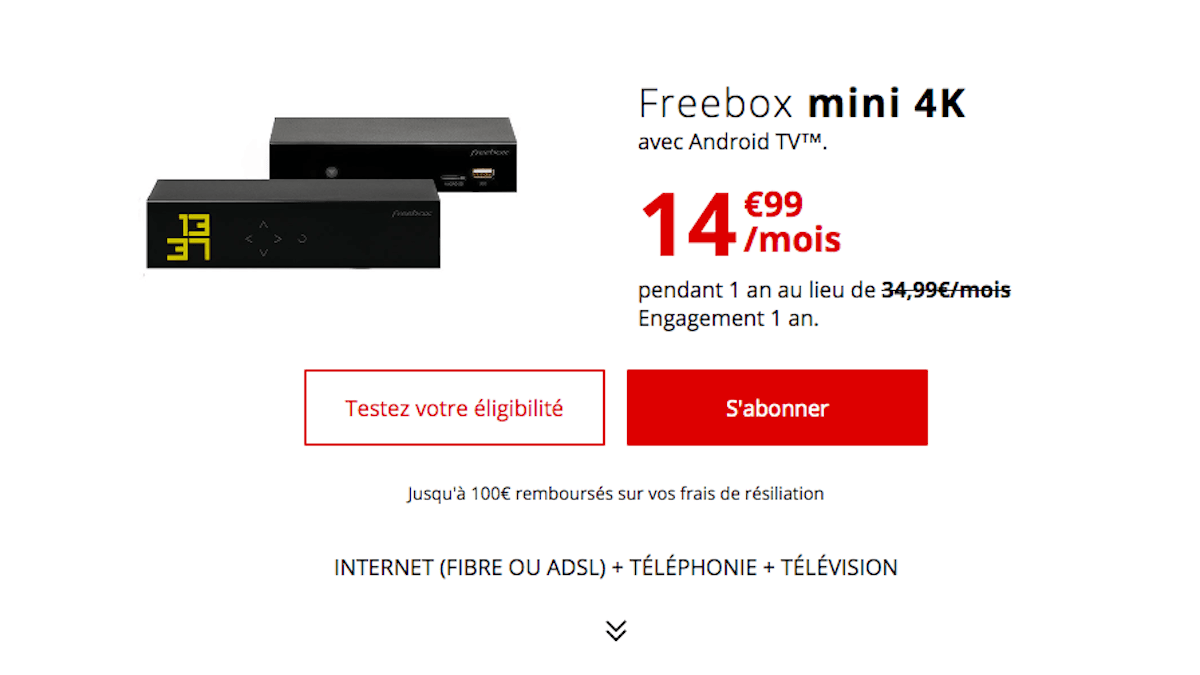 Box internet en promotion avec la Freebox mini 4K